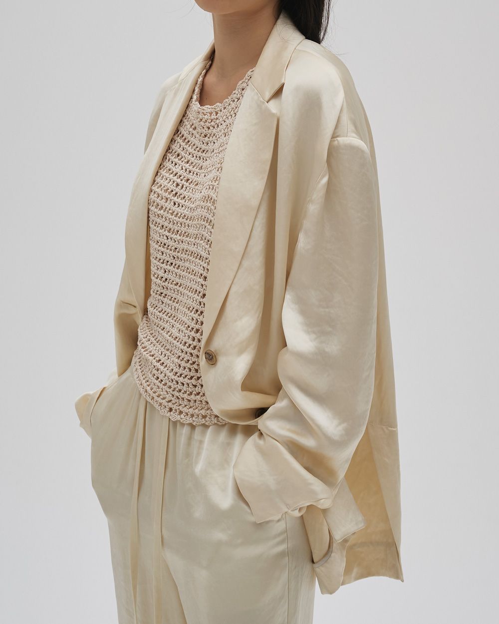 Satin Over Jacket Satin Over Jacket,サテンオーバージャケット,12610103,サテン,オーバージャケット,サテンジャケット,ジャケット,アウター,todayful,トゥデイフル,lifes,吉田怜香,26ss