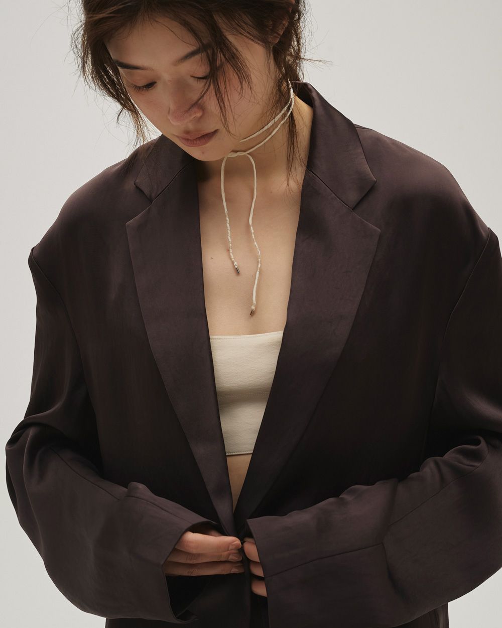 Satin Over Jacket Satin Over Jacket,サテンオーバージャケット,12610103,サテン,オーバージャケット,サテンジャケット,ジャケット,アウター,todayful,トゥデイフル,lifes,吉田怜香,26ss