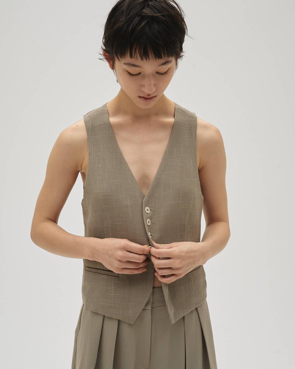 Tweedy Compact Vest Tweedy Compact Vest,ツイーディーコンパクトベスト,12610104,ベスト,セットアップ,ツイーディー,コンパクトベスト,トップス,todayful,トゥデイフル,lifes,吉田怜香,26ss