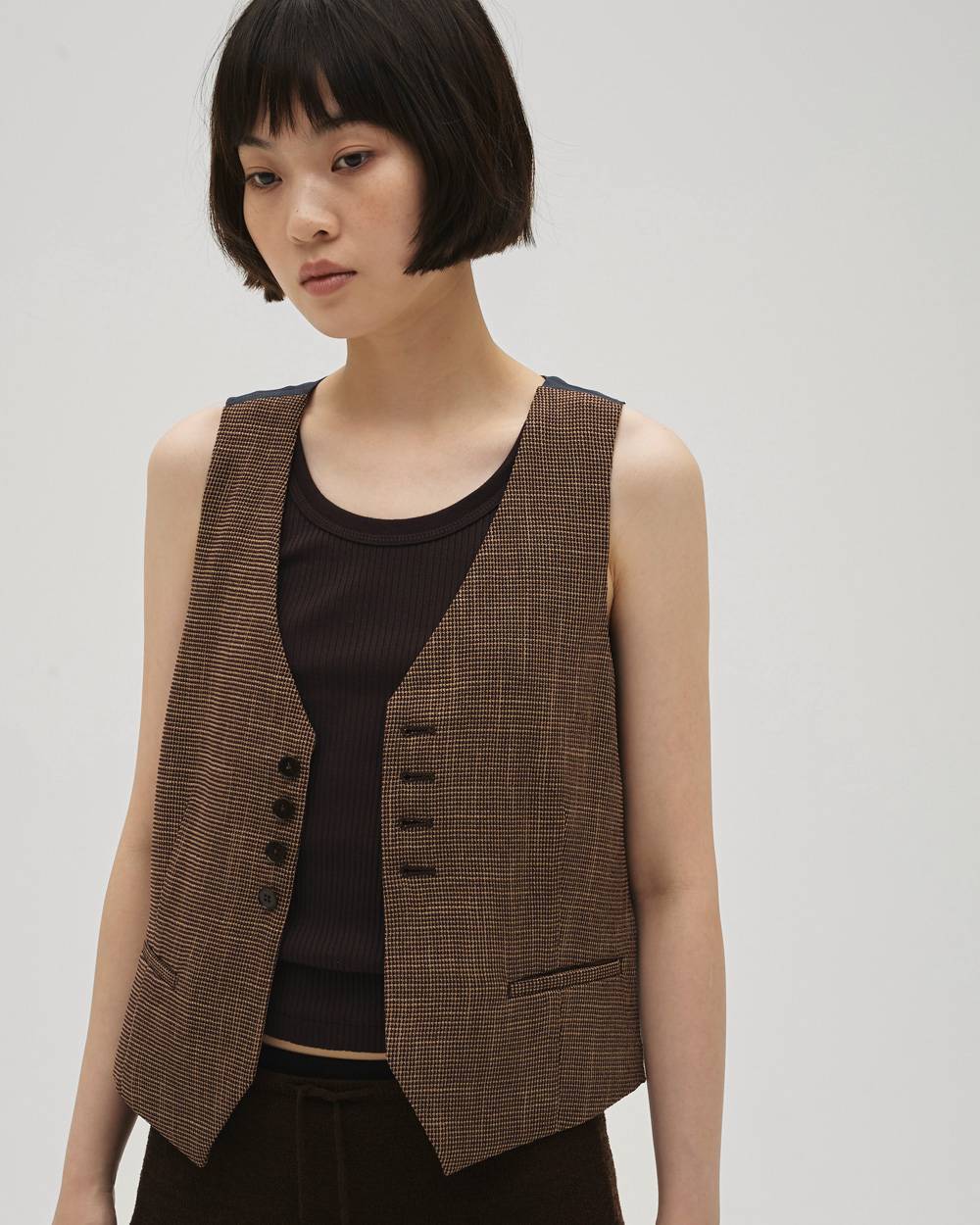 Tweedy Compact Vest Tweedy Compact Vest,ツイーディーコンパクトベスト,12610104,ベスト,セットアップ,ツイーディー,コンパクトベスト,トップス,todayful,トゥデイフル,lifes,吉田怜香,26ss