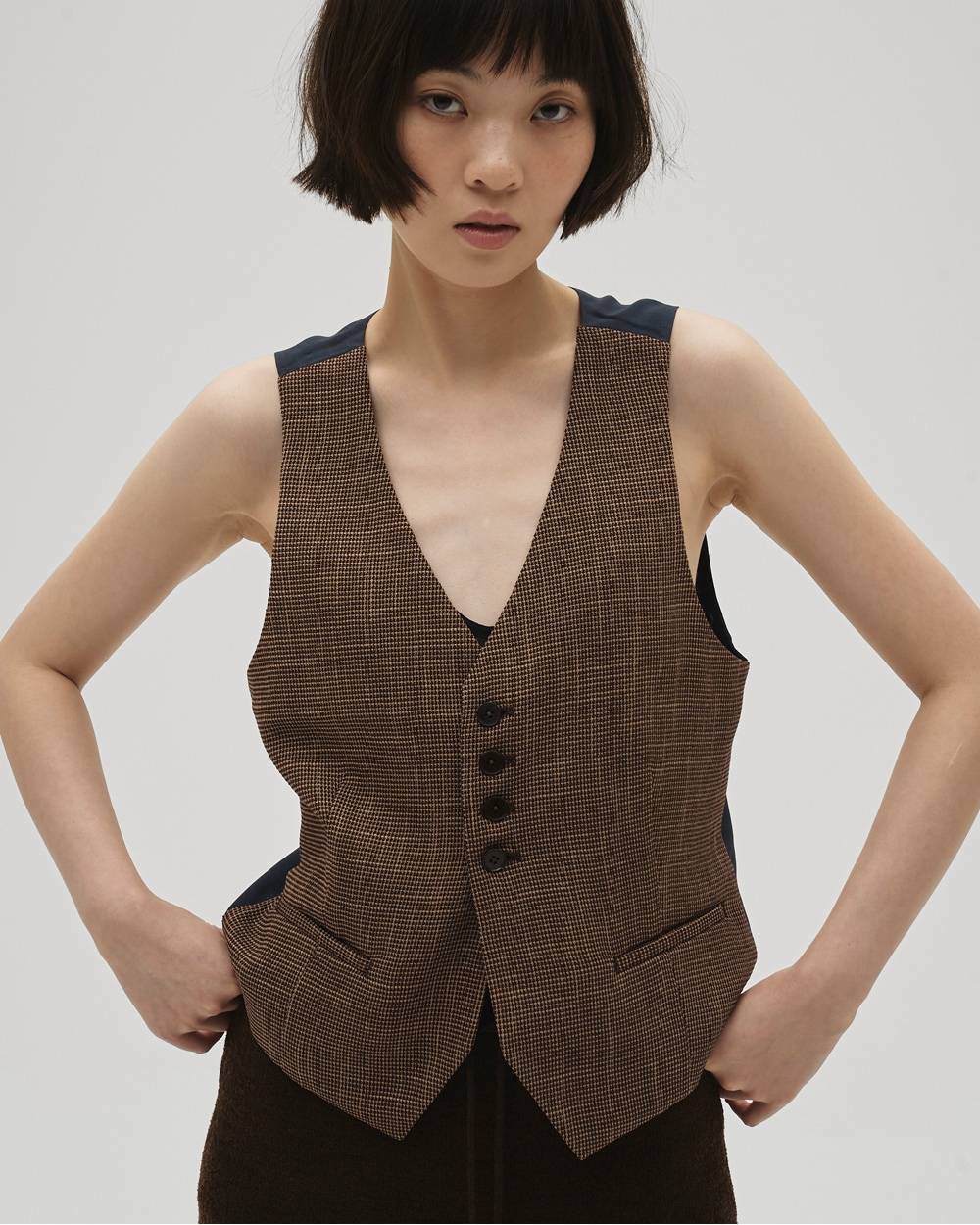 Tweedy Compact Vest Tweedy Compact Vest,ツイーディーコンパクトベスト,12610104,ベスト,セットアップ,ツイーディー,コンパクトベスト,トップス,todayful,トゥデイフル,lifes,吉田怜香,26ss