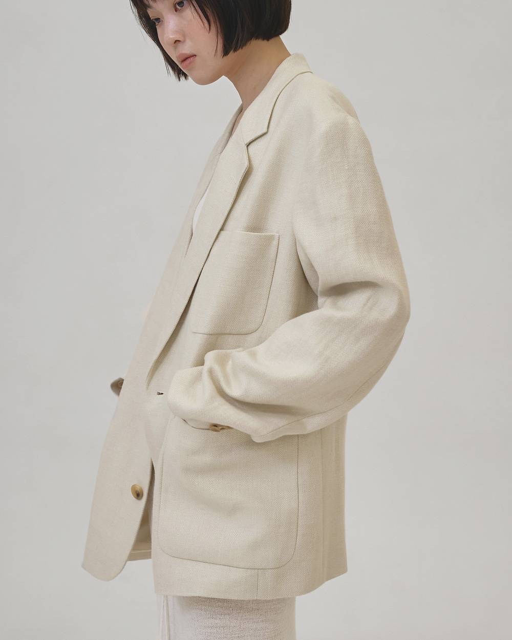 Boyfriend Linen Jacket Boyfriend Linen Jacket,ボーイフレンドリネンジャケット,12610107,ボーイフレンドジャケット,リネンジャケット,ジャケット,アウター,todayful,トゥデイフル,lifes,吉田怜香,26ss