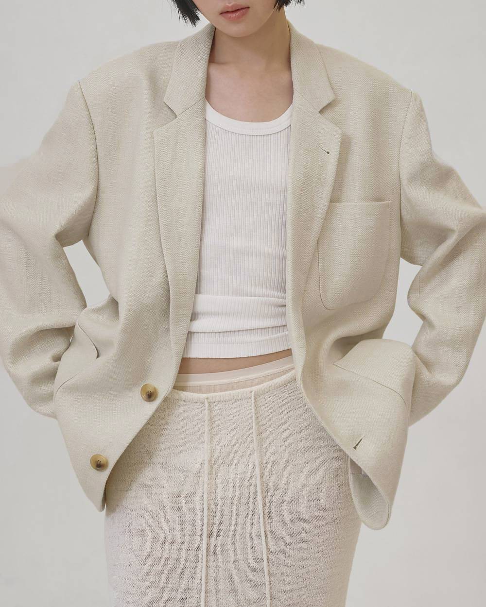 Boyfriend Linen Jacket Boyfriend Linen Jacket,ボーイフレンドリネンジャケット,12610107,ボーイフレンドジャケット,リネンジャケット,ジャケット,アウター,todayful,トゥデイフル,lifes,吉田怜香,26ss