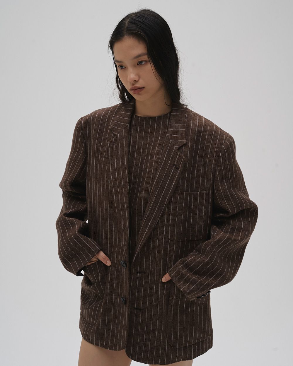 Boyfriend Stripe Linen Jacket Boyfriend Stripe Linen Jacket,ボーイフレンドストライプジャケット,12610108,ボーイフレンドジャケット,ストライプジャケット,ジャケット,アウター,todayful,トゥデイフル,lifes,吉田怜香,26ss