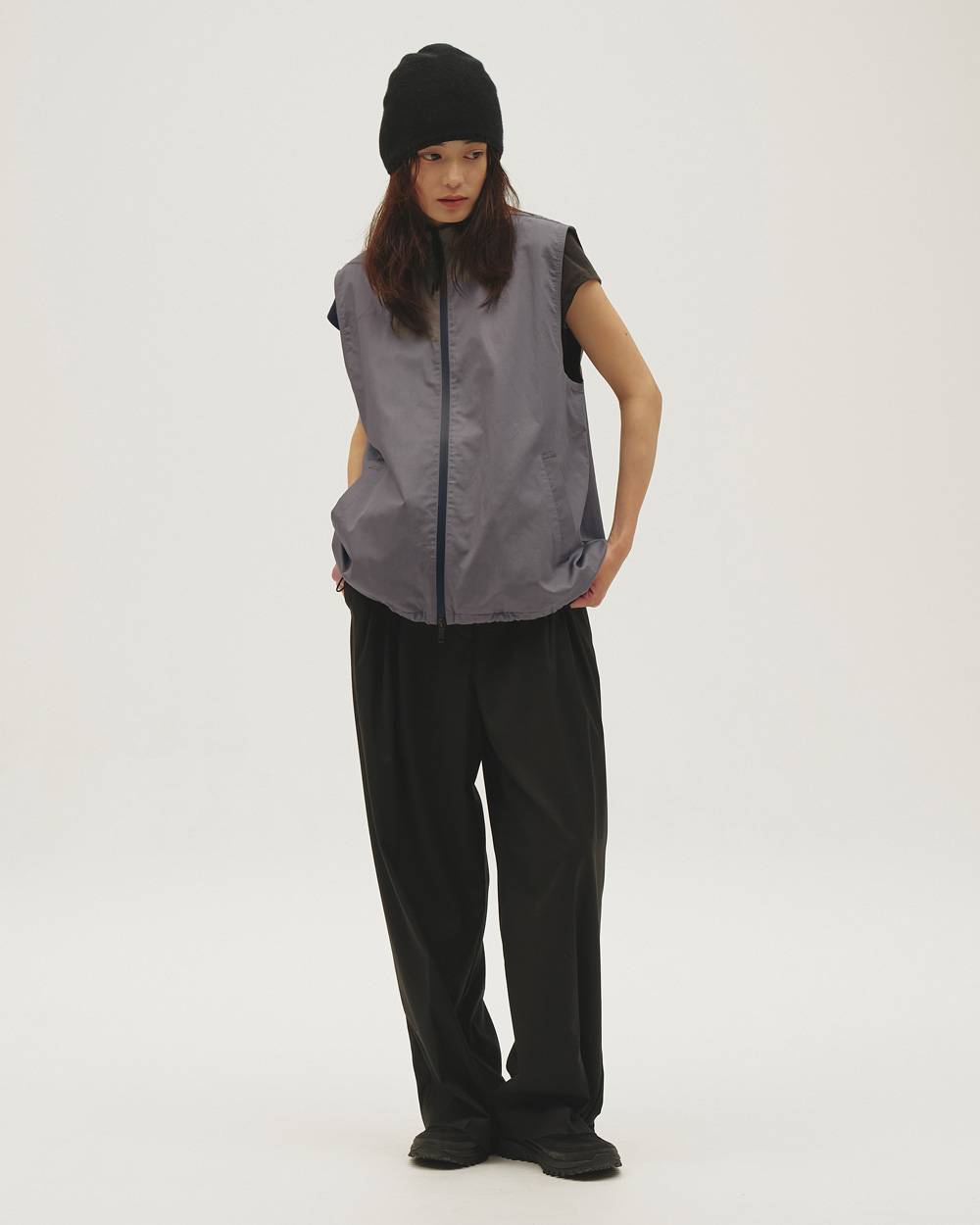 Standcollar Zip Vest Standcollar Zip Vest,スタンドカラージップベスト,12610109,ジップベスト,スタンドカラー,ベスト,ライトアウタ,トップス,todayful,トゥデイフル,lifes,吉田怜香,26aw