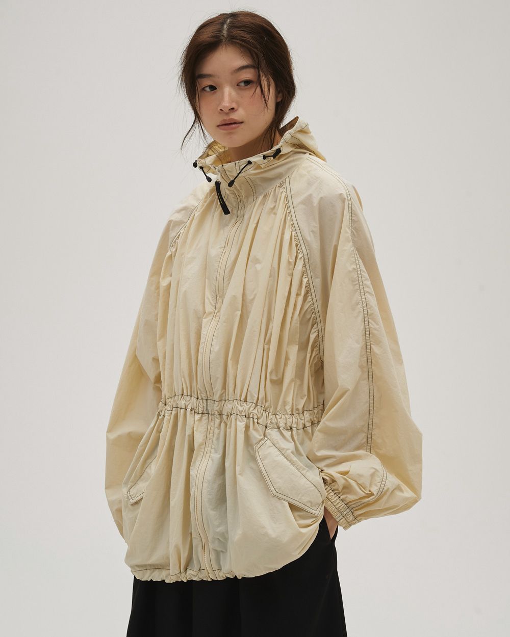 Nylon Gather Blouson Nylon Gather Blouson,ナイロンギャザーブルゾン,12610203,ブルゾン,ナイロンブルゾン,ギャザーブルゾン,ジャケット,todayful,トゥデイフル,lifes,吉田怜香,26ss