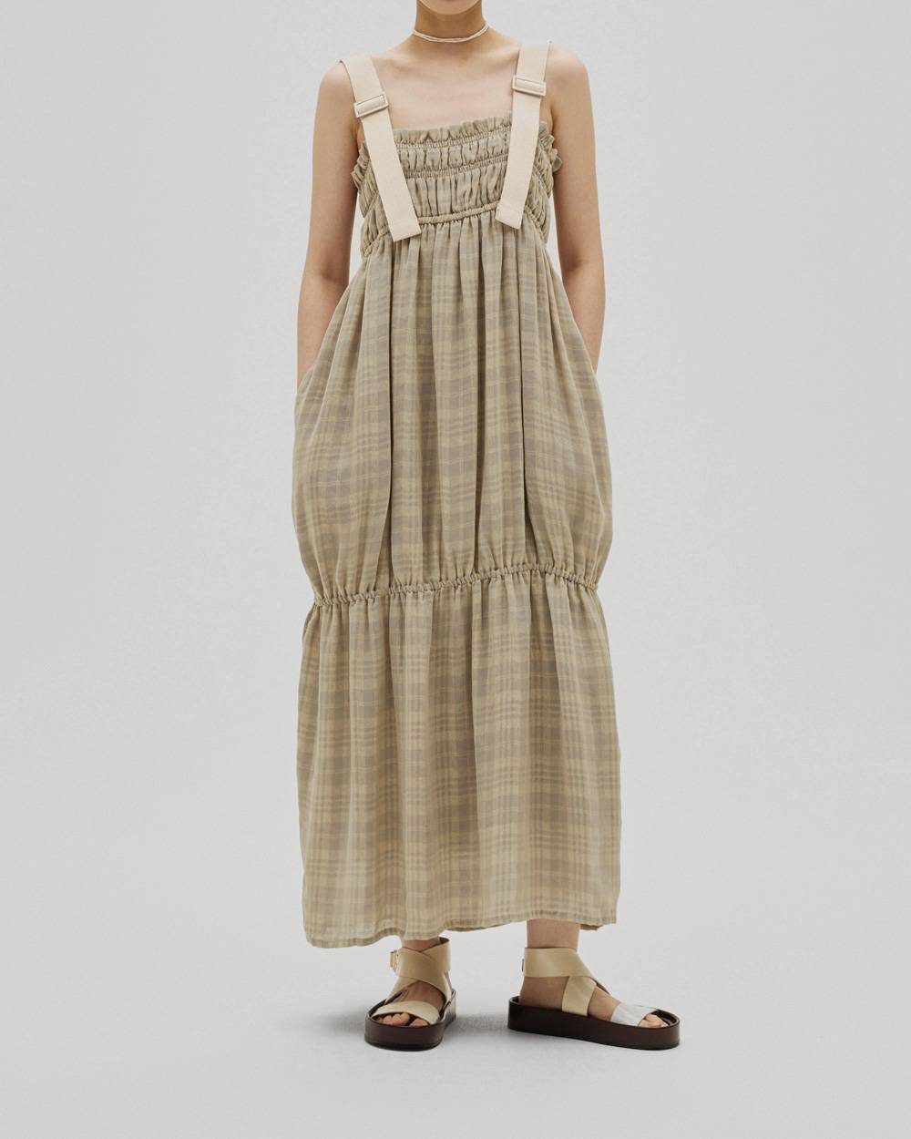 Check Jacquard Dress Check Jacquard Dress,チェックジャガードドレス,12610301,チェック,ジャガード,ドレス,チェックドレス,チェックワンピ,ワンピース,todayful,トゥデイフル,lifes,吉田怜香,26ss