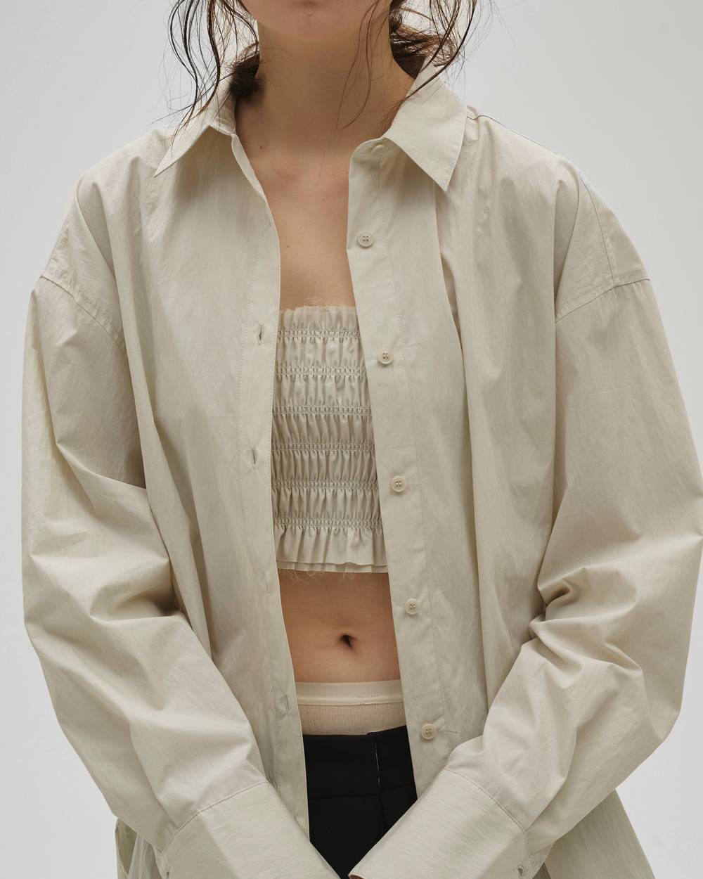 Shirring Bustier Layered Shirts Shirring Bustier Layered Shirts,シャーリングビスチェレイヤードシャツ,12610403,シャーリング,ビステェ,レイヤードシャツ,シャーリングシャツ,シャツ,todayful,トゥデイフル,lifes,吉田怜香,26ss