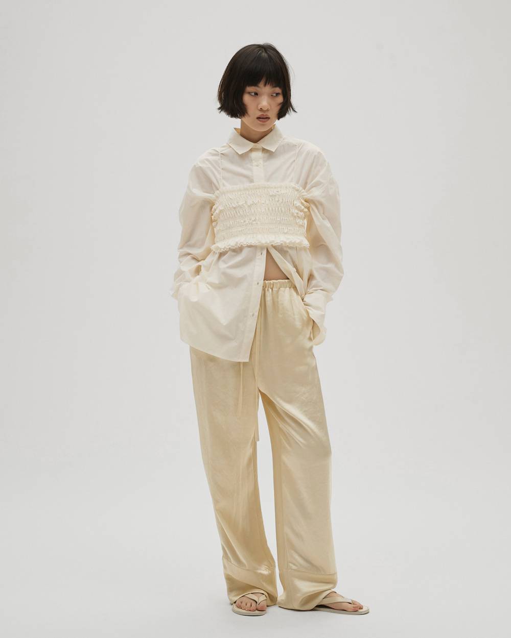 Shirring Bustier Layered Shirts Shirring Bustier Layered Shirts,シャーリングビスチェレイヤードシャツ,12610403,シャーリング,ビステェ,レイヤードシャツ,シャーリングシャツ,シャツ,todayful,トゥデイフル,lifes,吉田怜香,26ss