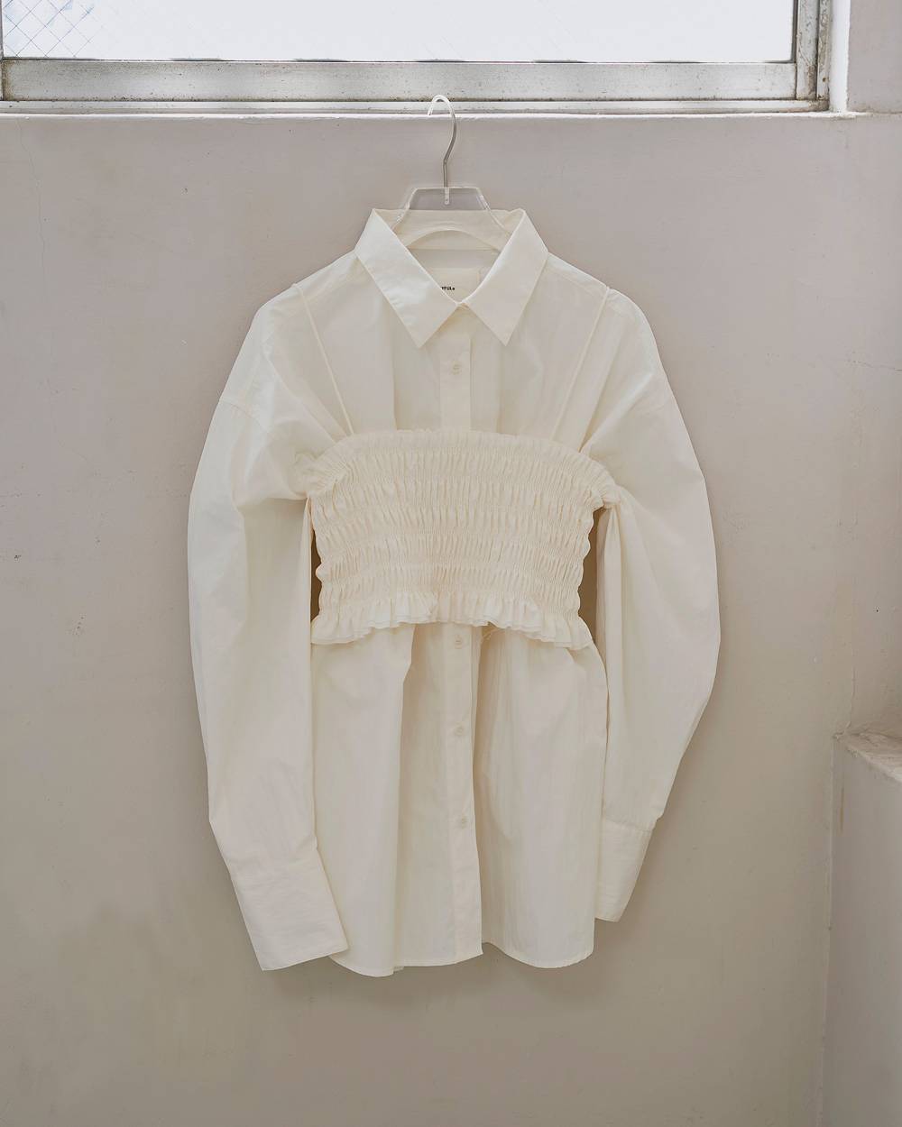 Shirring Bustier Layered Shirts Shirring Bustier Layered Shirts,シャーリングビスチェレイヤードシャツ,12610403,シャーリング,ビステェ,レイヤードシャツ,シャーリングシャツ,シャツ,todayful,トゥデイフル,lifes,吉田怜香,26ss