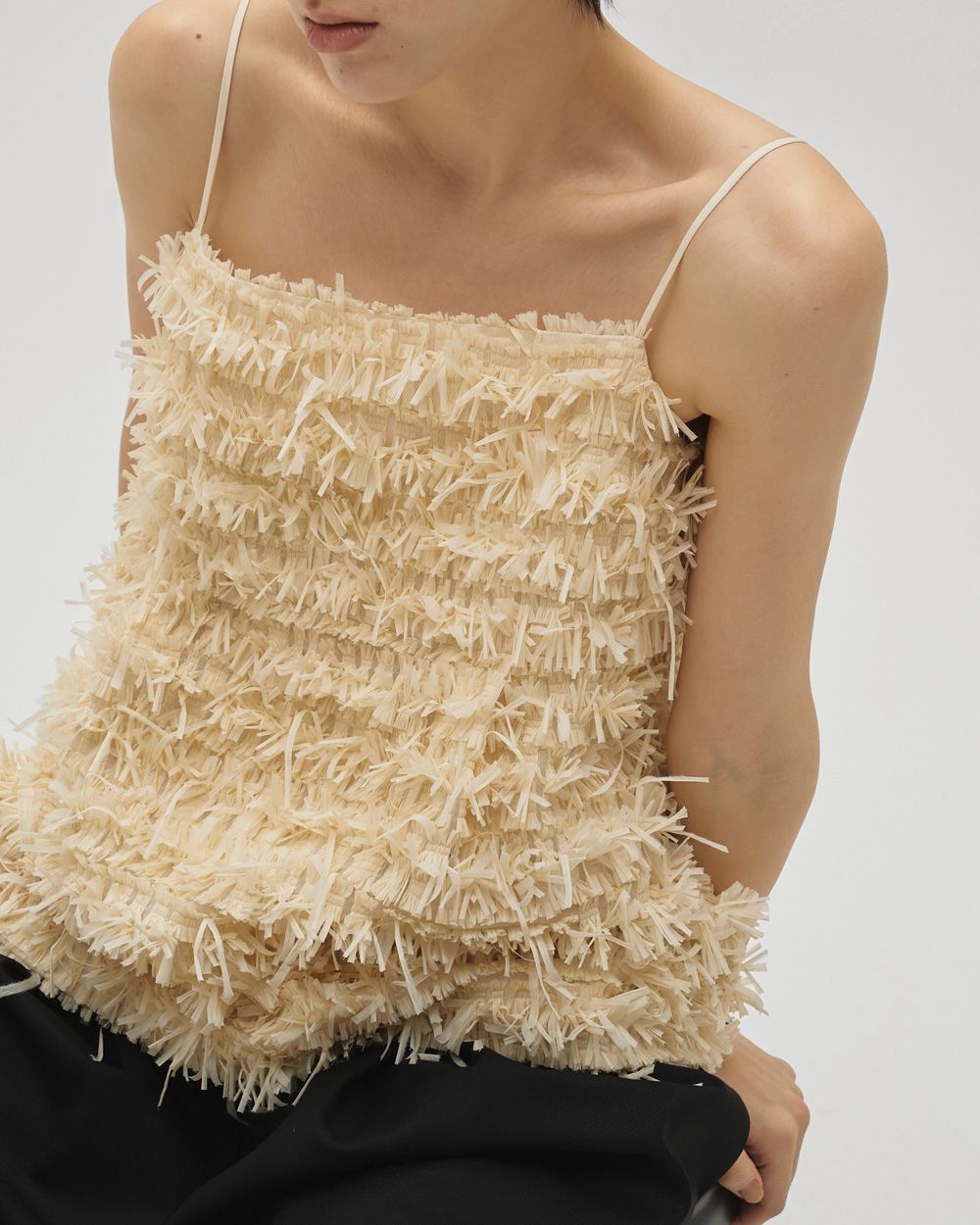 Tapeyarn Jacquard Camisole Tapeyarn Jacquard Camisole,テープヤーンジャガードキャミソール,12610405,テープヤーン,ジャガードキャミソール,キャミソール,トップス,todayful,トゥデイフル,lifes,吉田怜香,26ss