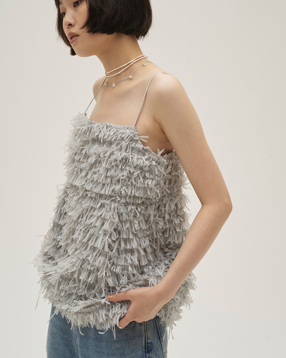 Tapeyarn Jacquard Camisole Tapeyarn Jacquard Camisole,テープヤーンジャガードキャミソール,12610405,テープヤーン,ジャガードキャミソール,キャミソール,トップス,todayful,トゥデイフル,lifes,吉田怜香,26ss