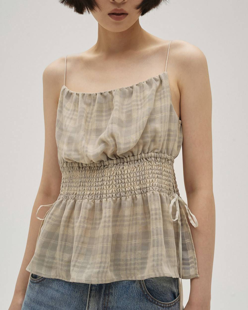 Check Jacquard Camisole Check Jacquard Camisole,チェックジャガードキャミソール,12610412,チェック,ジャガード,キャミソール,トップス,セットアップ,todayful,トゥデイフル,lifes,吉田怜香,26ss