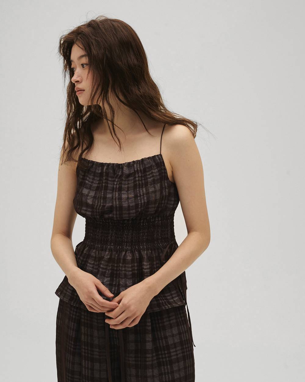 Check Jacquard Camisole Check Jacquard Camisole,チェックジャガードキャミソール,12610412,チェック,ジャガード,キャミソール,トップス,セットアップ,todayful,トゥデイフル,lifes,吉田怜香,26ss