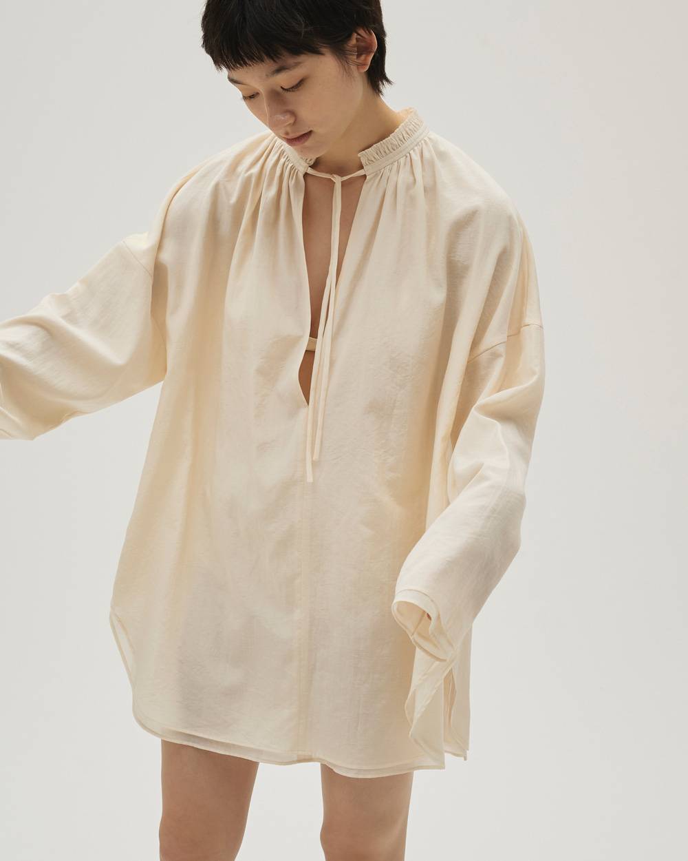 Skipper Silky Shirts Skipper Silky Shirts,スキッパーシルキーシャツ,12610413,シャツ,スキッパーシャツ,チュニック,トップス,todayful,トゥデイフル,lifes,吉田怜香,26ss