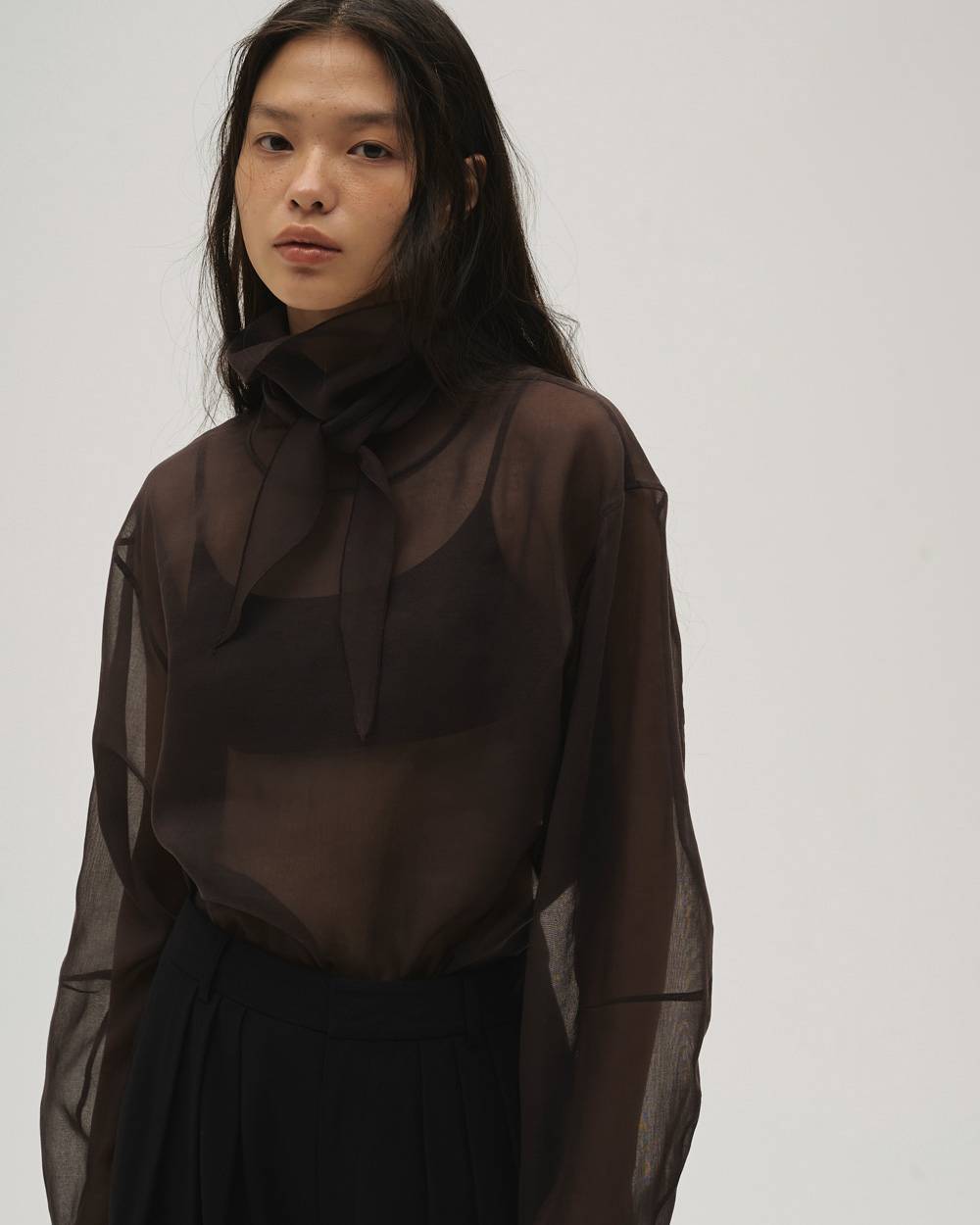 Sheer Tie Blouse Sheer Tie Blouse,シアータイブラウス,12610415,ブラウス,タイブラウス,シアートップ,ブラウス,トップス,todayful,トゥデイフル,lifes,吉田怜香,26ss