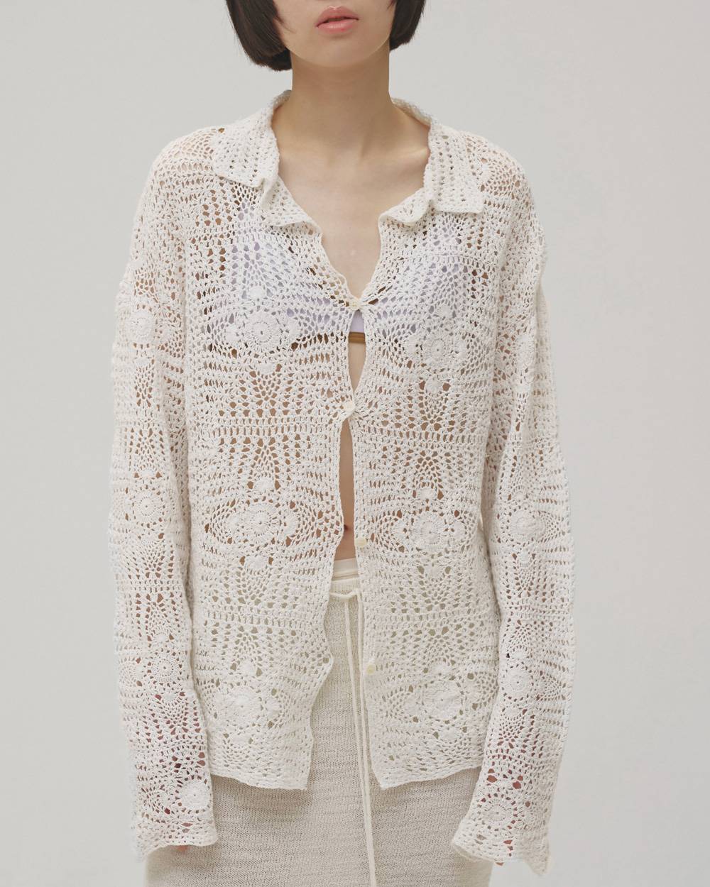 Crochet Lace Shirts Crochet Lace Shirts,クロシェットレースシャツ,12610420,クロシェットシャツ,レースシャツ,シャツ,トップス,ニット編み,todayful,トゥデイフル,lifes,吉田怜香,26ss