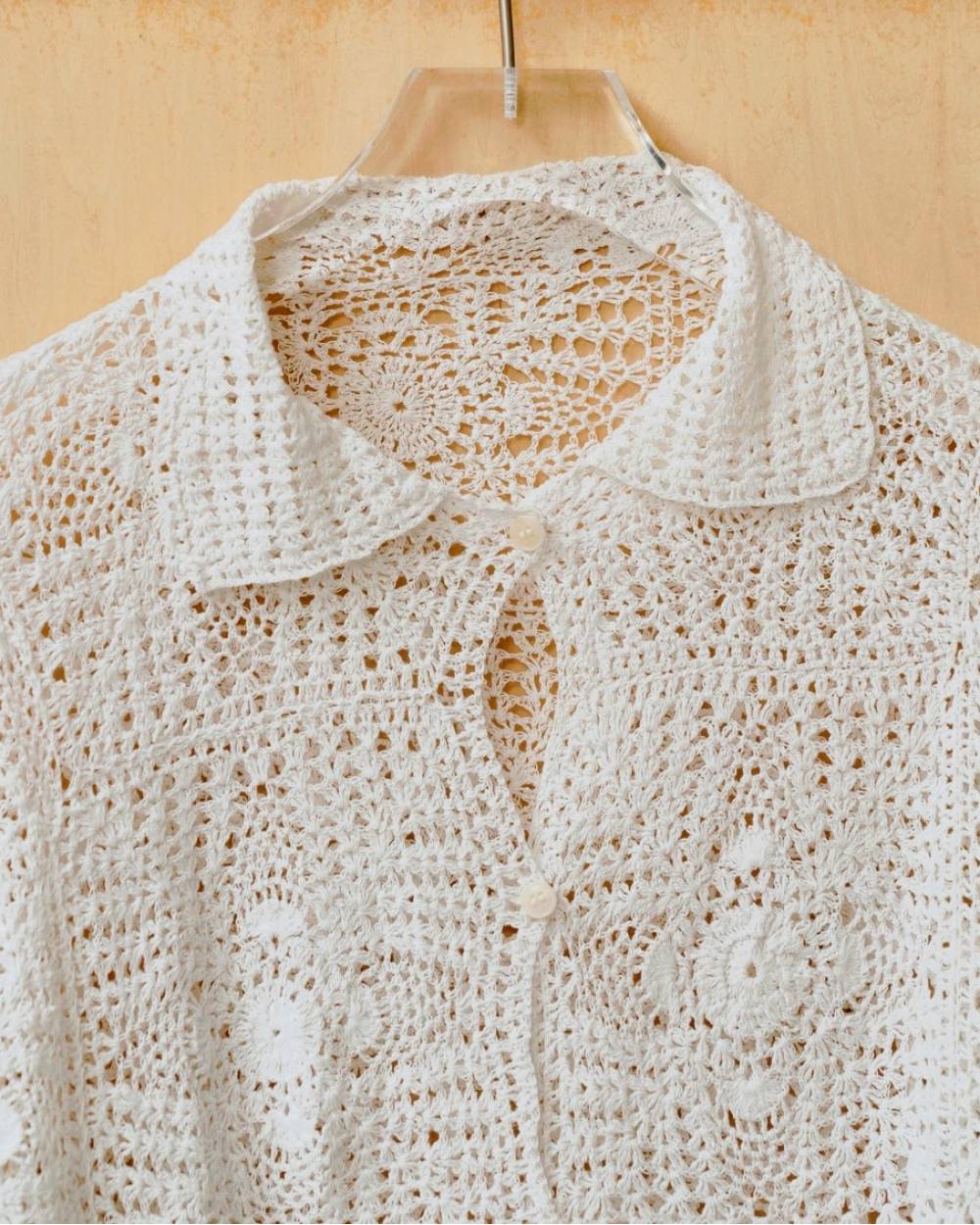 Crochet Lace Shirts Crochet Lace Shirts,クロシェットレースシャツ,12610420,クロシェットシャツ,レースシャツ,シャツ,トップス,ニット編み,todayful,トゥデイフル,lifes,吉田怜香,26ss