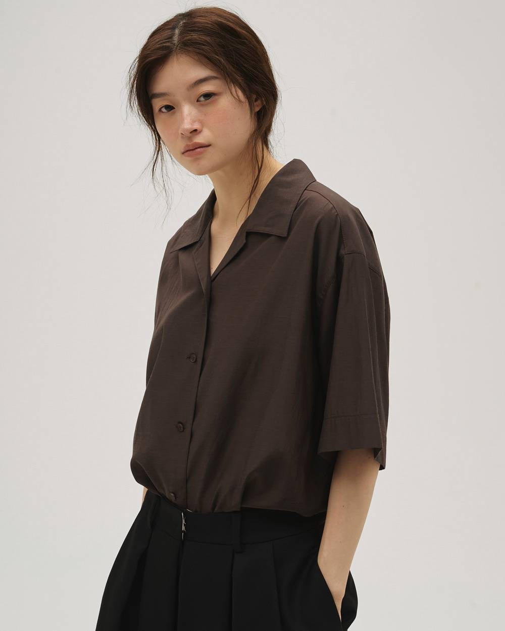 Silky Halfsleeve Shirts Silky Halfsleeve Shirts,シルキーハーフスリーブシャツ,12610426,ハーフスリーブシャツ,シルキー,トップス,シャツ,オープンカラー,todayful,トゥデイフル,lifes,吉田怜香,26ss
