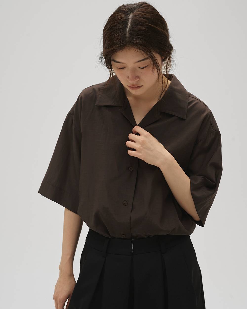 Silky Halfsleeve Shirts Silky Halfsleeve Shirts,シルキーハーフスリーブシャツ,12610426,ハーフスリーブシャツ,シルキー,トップス,シャツ,オープンカラー,todayful,トゥデイフル,lifes,吉田怜香,26ss