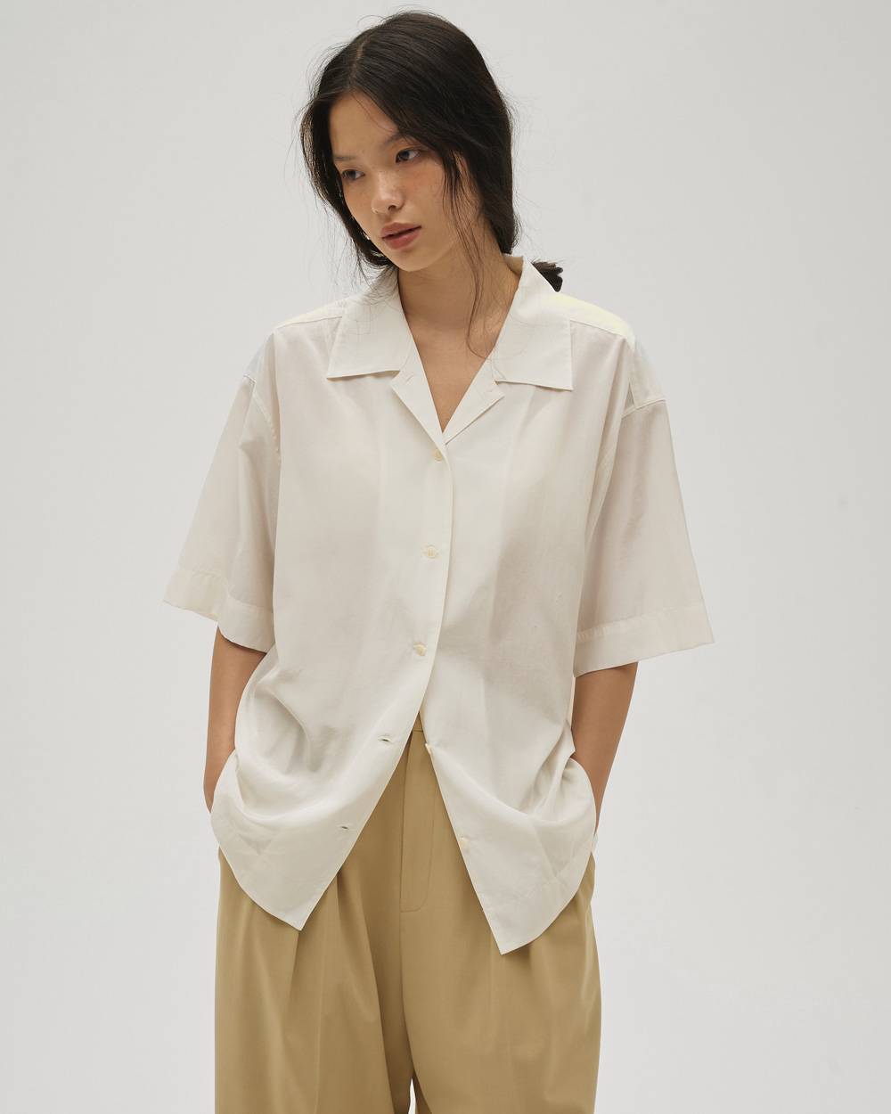 Silky Halfsleeve Shirts Silky Halfsleeve Shirts,シルキーハーフスリーブシャツ,12610426,ハーフスリーブシャツ,シルキー,トップス,シャツ,オープンカラー,todayful,トゥデイフル,lifes,吉田怜香,26ss