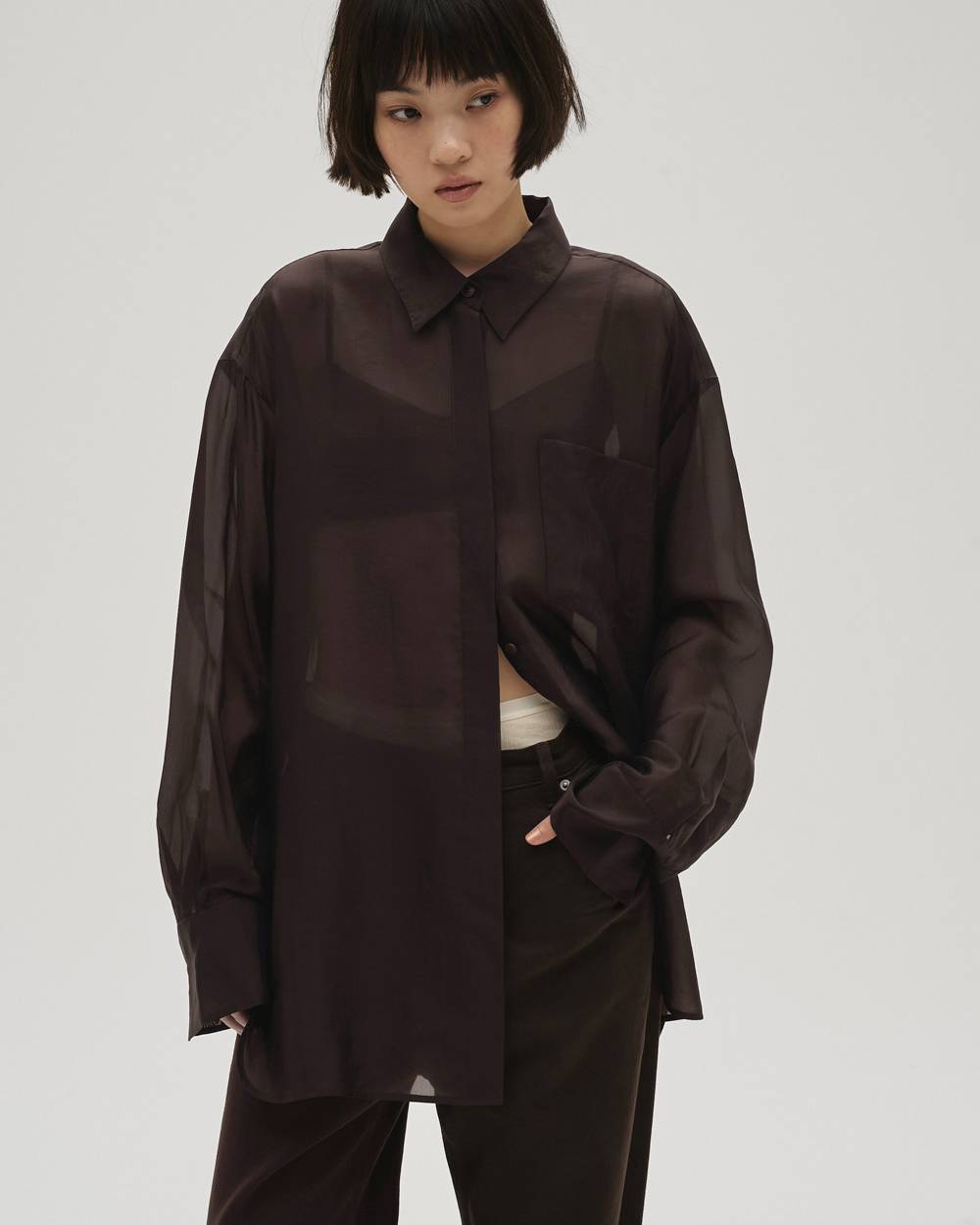 Chambray Silky Shirts Chambray Silky Shirts,シャンブレーシルキーシャツ,12610427,シャツ,シアーシャツ,シャツ,ブラウス,シルク, シルキーシャツ,シャンブレーシャツ,todayful,トゥデイフル,lifes,吉田怜香,26ss