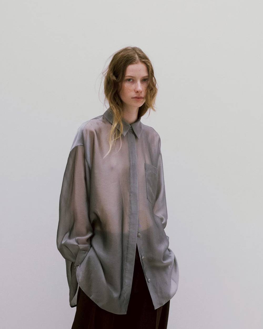 Chambray Silky Shirts Chambray Silky Shirts,シャンブレーシルキーシャツ,12610427,シャツ,シアーシャツ,シャツ,ブラウス,シルク, シルキーシャツ,シャンブレーシャツ,todayful,トゥデイフル,lifes,吉田怜香,26ss