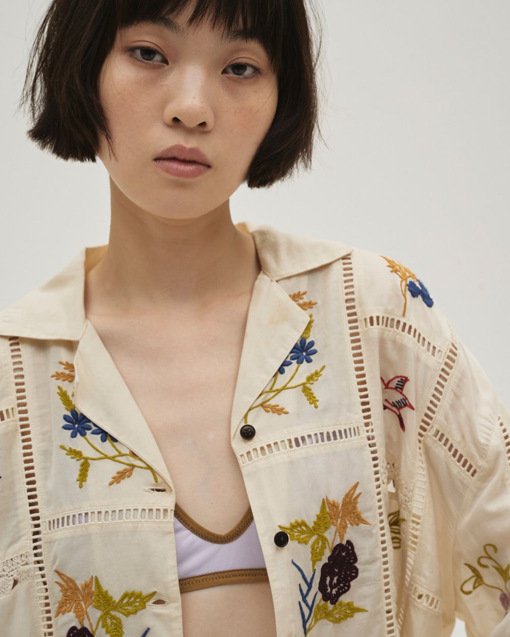 Embroidery Patchwork Shirts Embroidery Patchwork Shirts,エンブロイダリーパッチワークシャツ,12610428,エンブロイダリーシャツ,パッチワークシャツ,シャツ,セットアップ,刺繍シャツ,トップス,todayful,トゥデイフル,lifes,吉田怜香,26ss