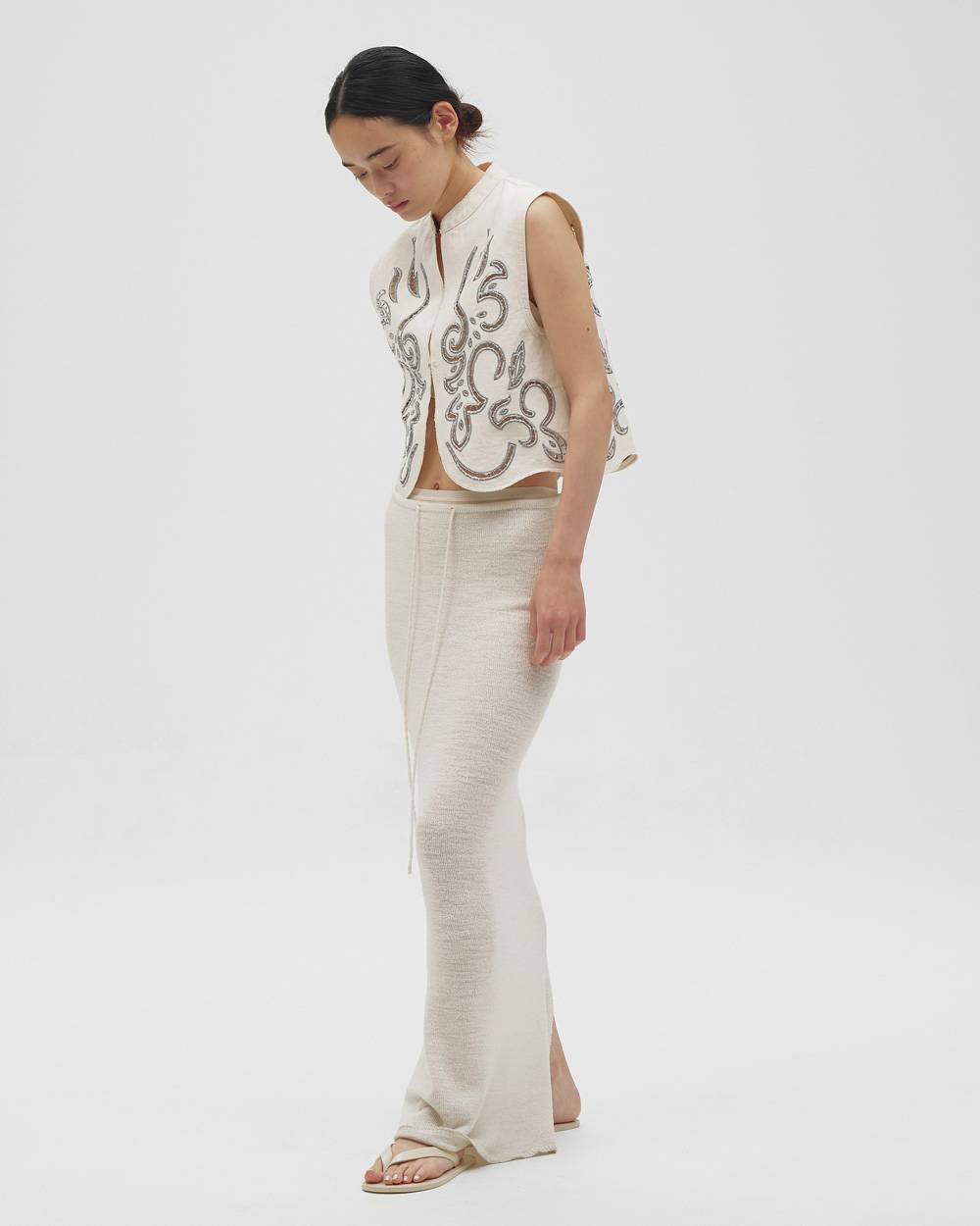 Cut Lace Twill Vest Cut Lace Twill Vest,カットレースツイルベスト,12610430,レースベスト,ベスト,トップ,ノースリーブ,セットアップ,todayful,トゥデイフル,lifes,吉田怜香,26aw