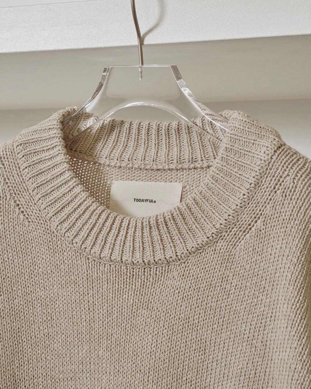Roundhem Linen Knit Roundhem Linen Knit,ラウンドヘムリネンニット,12610501,ラウンドヘム,ニットトップ,リネンニット,プルオーバー,ニット,todayful,トゥデイフル,lifes,吉田怜香,26ss