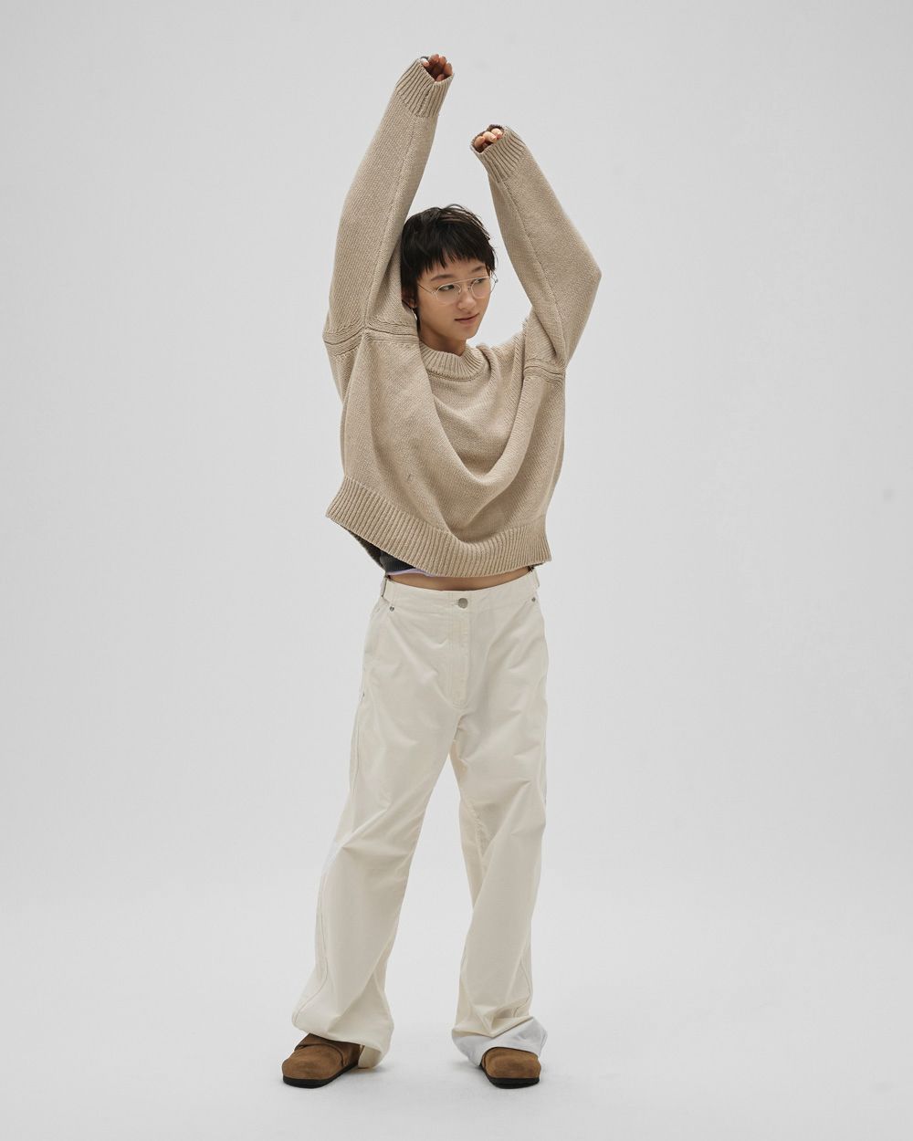 Roundhem Linen Knit Roundhem Linen Knit,ラウンドヘムリネンニット,12610501,ラウンドヘム,ニットトップ,リネンニット,プルオーバー,ニット,todayful,トゥデイフル,lifes,吉田怜香,26ss