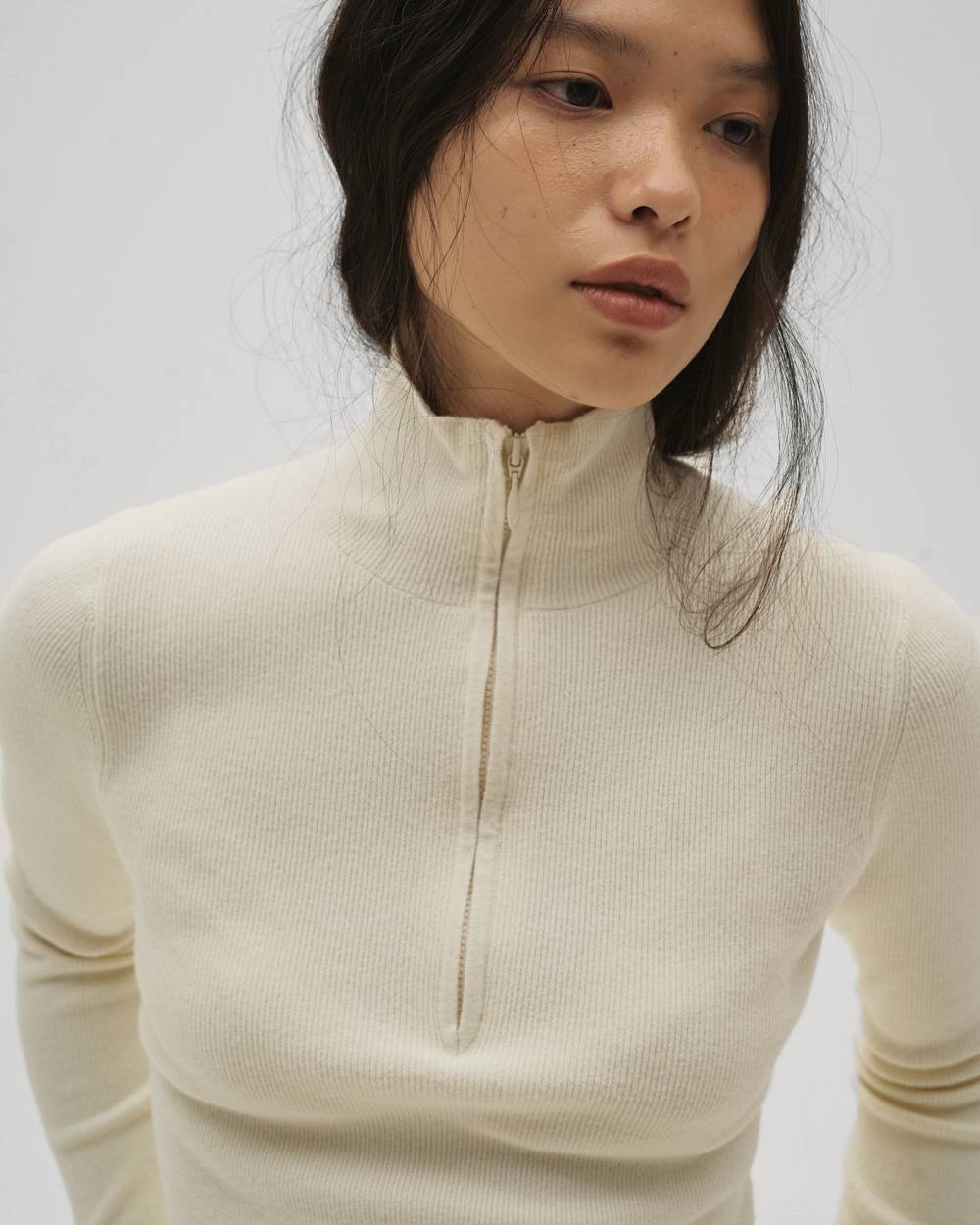 Halfzip Rib Knit Halfzip Rib Knit,ハーフジップリブニット,12610506,ジップニット,リブニット,ニットトップス,ハーフジップトップ,プルオーバー,todayful,トゥデイフル,lifes,吉田怜香,26ss