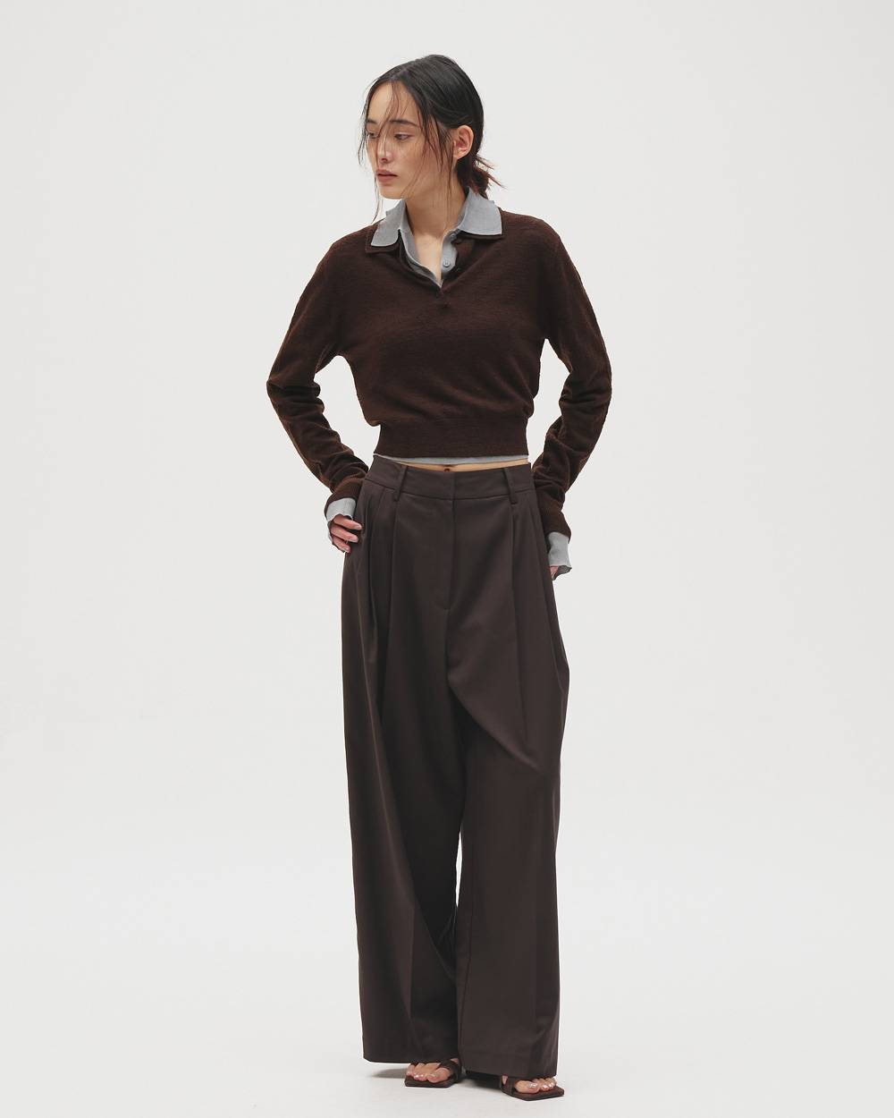 Layered  Polo Knit Layered  Polo Knit,レイヤードポロニット,12610508,レイヤードトップ,レイヤードニット,ニットトップス,ポロニット,todayful,トゥデイフル,lifes,吉田怜香,26ss