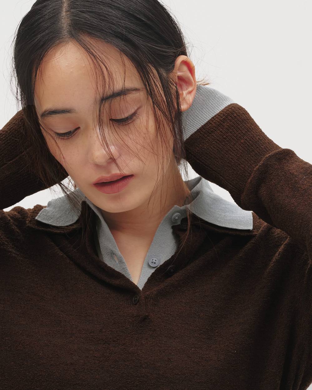 Layered  Polo Knit Layered  Polo Knit,レイヤードポロニット,12610508,レイヤードトップ,レイヤードニット,ニットトップス,ポロニット,todayful,トゥデイフル,lifes,吉田怜香,26ss