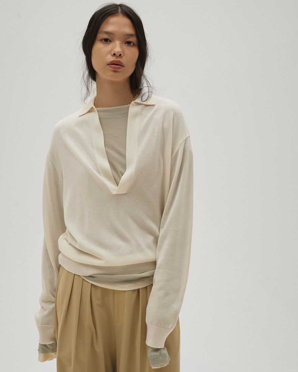 Silky Skipper Knit Silky Skipper Knit,シルキースキッパーニット,12610511,シルキーニット,スキッパーニット,ニットトップス,トップス,ニット,todayful,トゥデイフル,lifes,吉田怜香,26ss