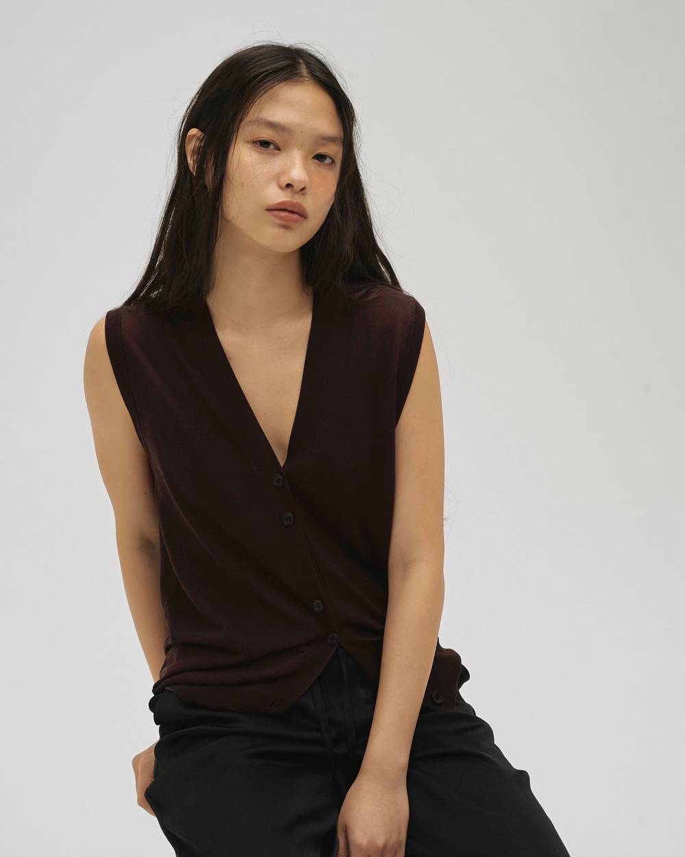 Tencelsilk Knit Vest Tencelsilk Knit Vest,テンセルシルクニットベスト,12610517,テンセルシルク,ニットベスト,ニット,ベスト,ニットトップ,todayful,トゥデイフル,lifes,吉田怜香,26ss