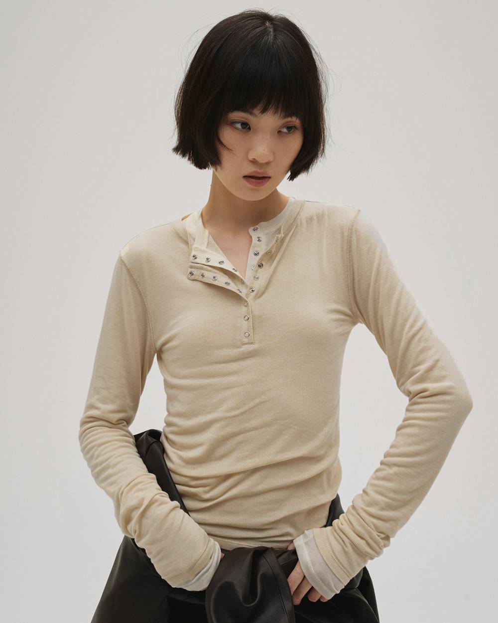 Henleyneck Soft Tops Henleyneck Soft Tops,ヘンリーネックソフトトップス,12610608,ヘンリーネック,カットソー,ソフトトップ,トップス,todayful,トゥデイフル,lifes,吉田怜香,26ss