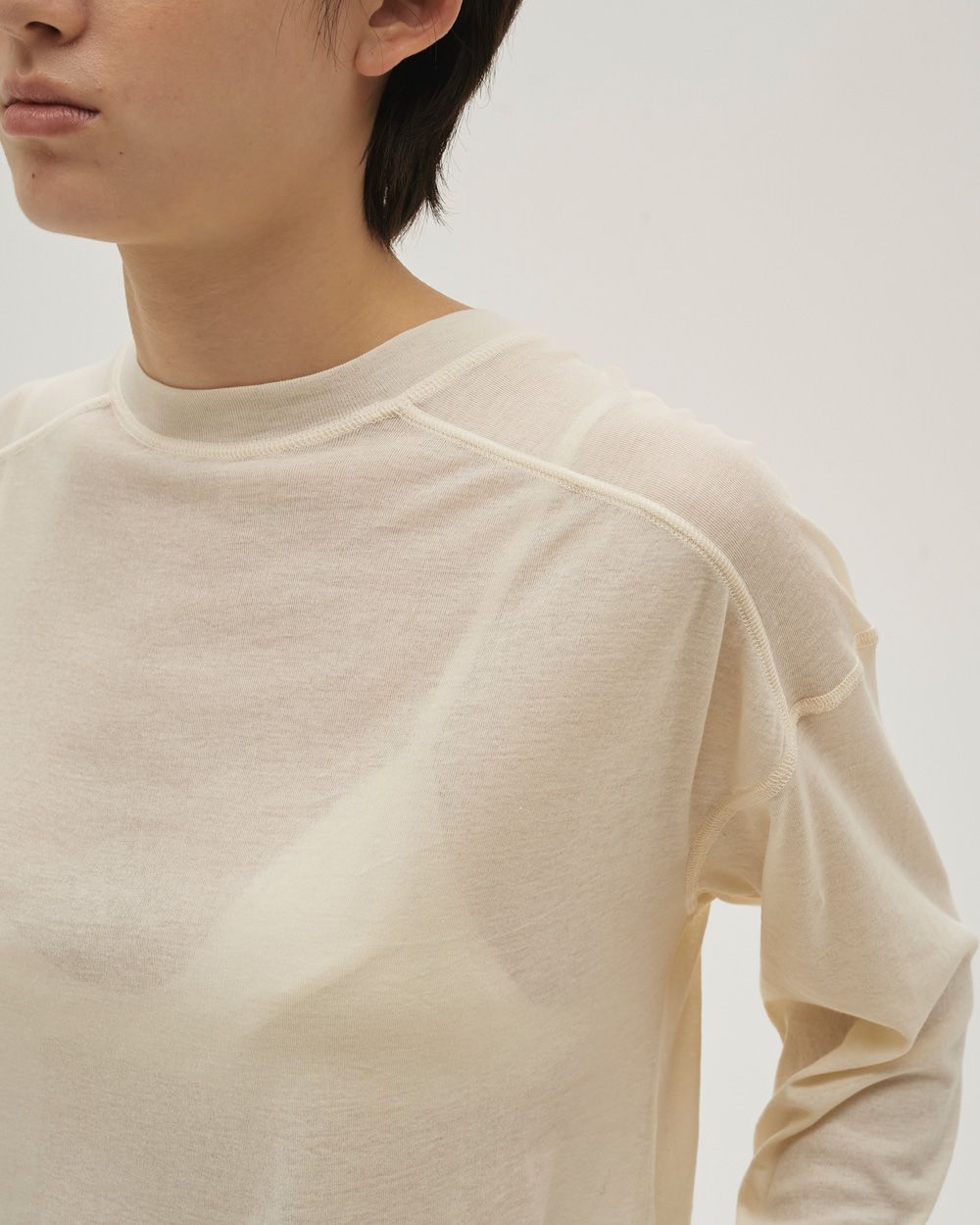 Hightwist Gauze Long T-shirts Hightwist Gauze Long T-shirt,ハイツイストガーゼロングTシャツ,12610620,カットソー,ロンT,ガーゼトップ,ハイウエストトップ,長袖Tシャツ,シアートップ,todayful,トゥデイフル,lifes,吉田怜香,26ss