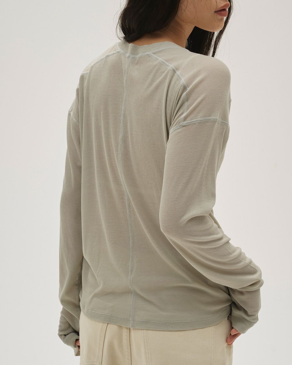 Hightwist Gauze Long T-shirts Hightwist Gauze Long T-shirt,ハイツイストガーゼロングTシャツ,12610620,カットソー,ロンT,ガーゼトップ,ハイウエストトップ,長袖Tシャツ,シアートップ,todayful,トゥデイフル,lifes,吉田怜香,26ss