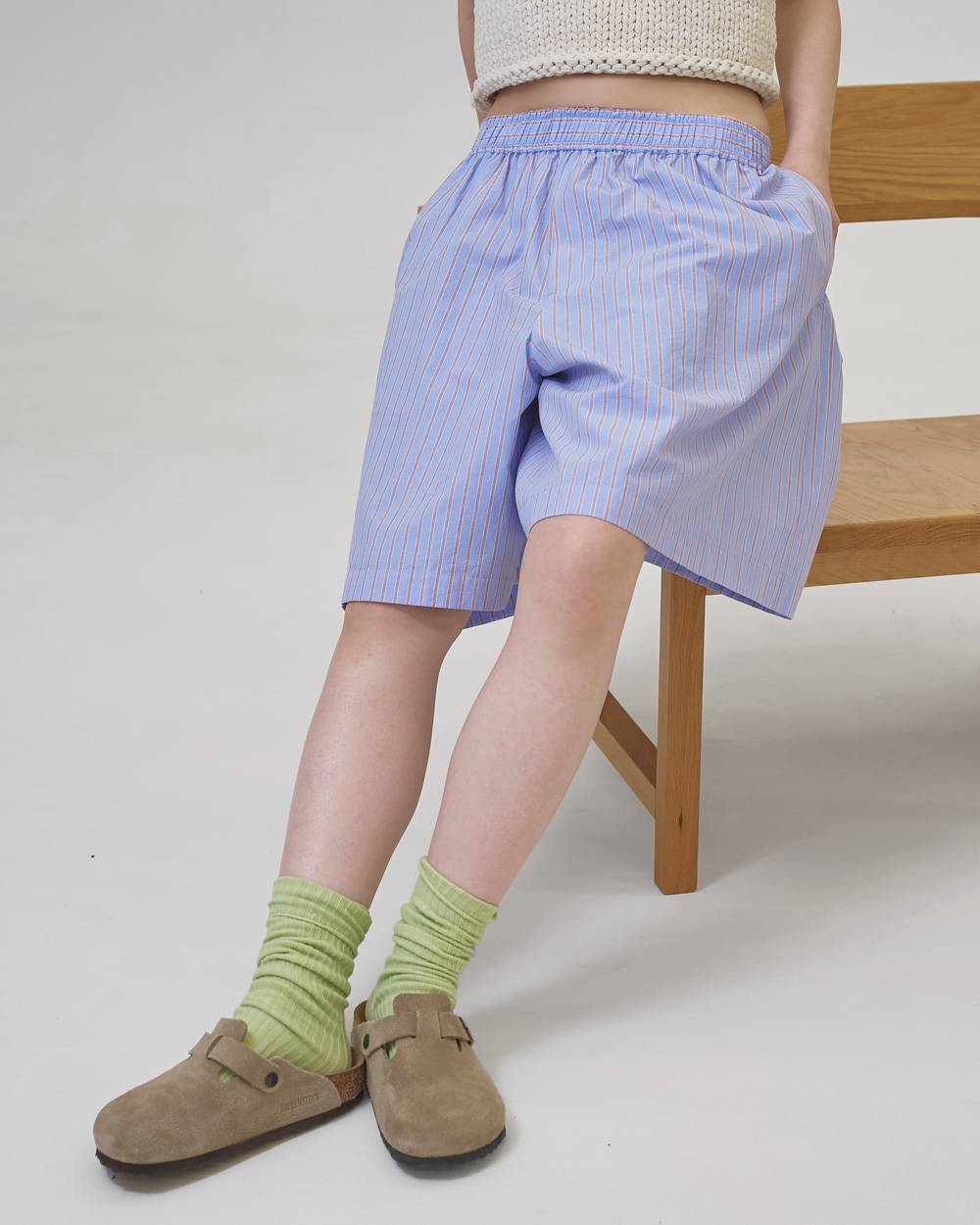 Easy Stripe Halfpants Easy Stripe Halfpant,イージーストライプパンツ,12610721,パンツ,ストライプパンツ,イージーパンツ,ショーツ,セットアップ,todayful,トゥデイフル,lifes,吉田怜香,26ss