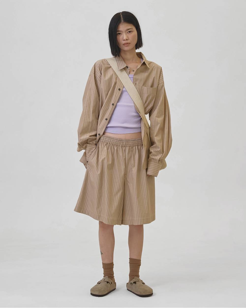 Easy Stripe Halfpants Easy Stripe Halfpant,イージーストライプパンツ,12610721,パンツ,ストライプパンツ,イージーパンツ,ショーツ,セットアップ,todayful,トゥデイフル,lifes,吉田怜香,26ss