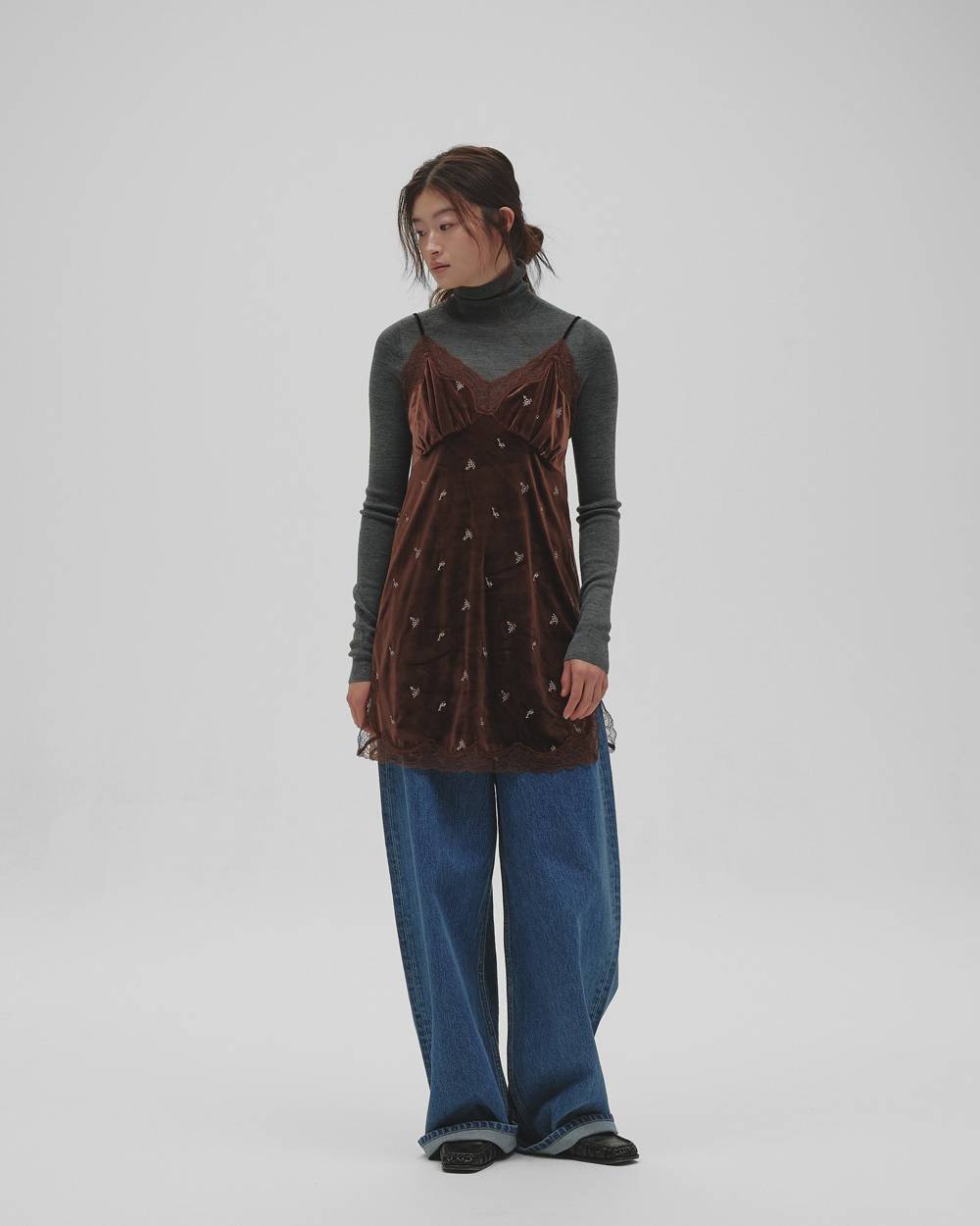 Petit Flower Velour Tunic Petit Flower Velour Tunic,プチフラワーベロアチュニック,12620411,花柄,ベロア,チュニック,プチフラワー,キャミソール,トップス,ベロアチュニック,todayful,トゥデイフル,lifes,吉田怜香,26aw
