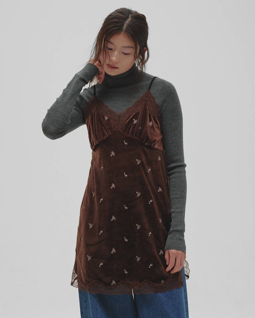 Petit Flower Velour Tunic Petit Flower Velour Tunic,プチフラワーベロアチュニック,12620411,花柄,ベロア,チュニック,プチフラワー,キャミソール,トップス,ベロアチュニック,todayful,トゥデイフル,lifes,吉田怜香,26aw