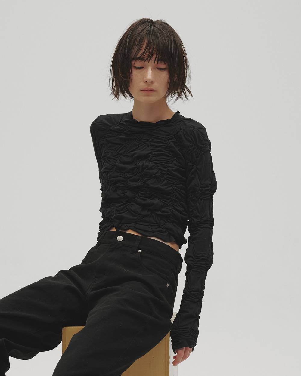 Shirring Long T-shirts Shirring Long T-shirts,シャーリングロングTシャツ,12620608,シャーリング,カットソー,ロンT,ー,todayful,トゥデイフル,lifes,吉田怜香,26aw