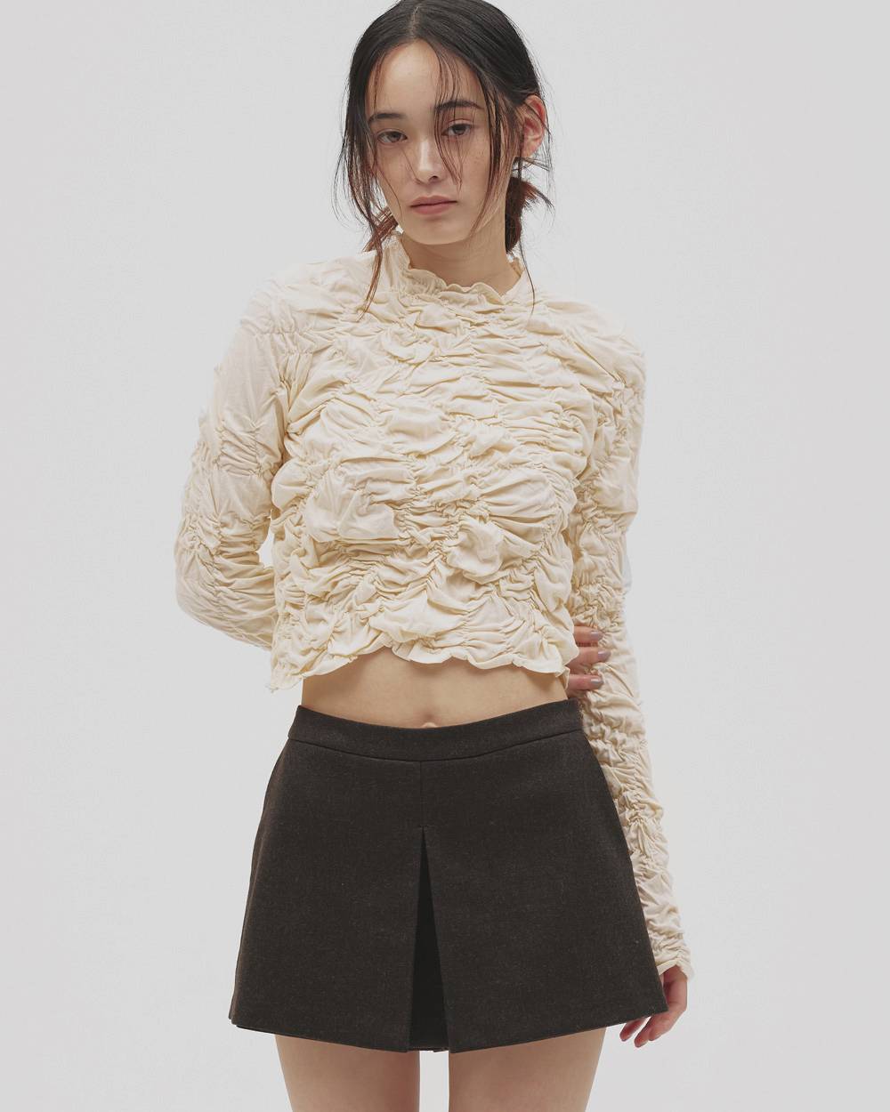 Shirring Long T-shirts Shirring Long T-shirts,シャーリングロングTシャツ,12620608,シャーリング,カットソー,ロンT,ー,todayful,トゥデイフル,lifes,吉田怜香,26aw