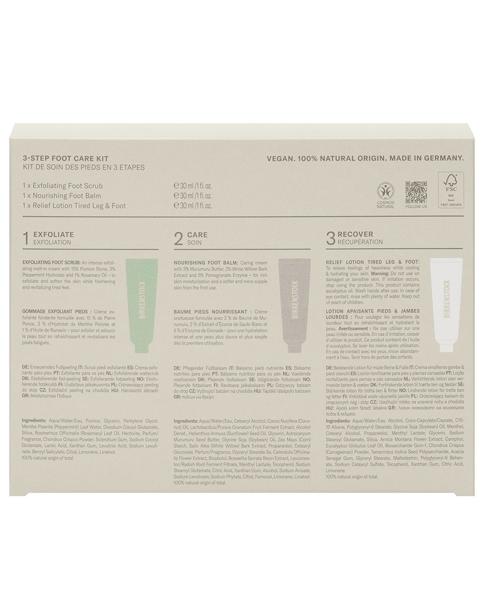 BIRKENSTOCK Care Essentials 3-Step Foot Care Kit 82511103,BIRKENSTOCK Care Essentials,ビルケンシュトックケアエッセンシャル,ビルケン,エッセンシャル,フットケア